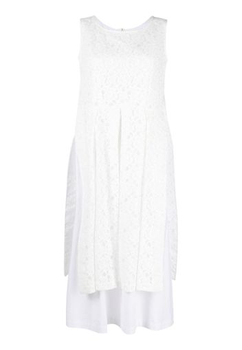 Comme Des Garçons lace-overlay midi dress - Bianco