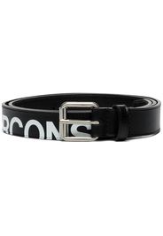 Black leather logo belt