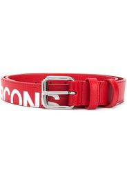 cut-off logo leather belt