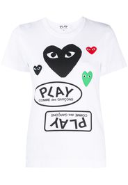 logo-print heart-motif T-shirt