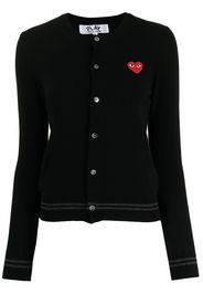 Comme Des Garçons Play Cardigan con ricamo - Nero