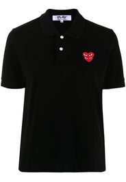 Comme Des Garçons Play Polo con applicazione - Nero