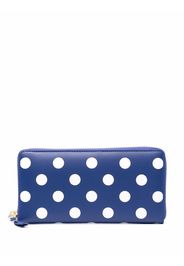 Comme Des Garçons Wallet leather polka-dot purse - Blu