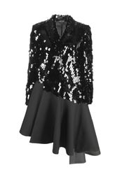 Comme Des Garçons Cappotto con paillettes - Nero