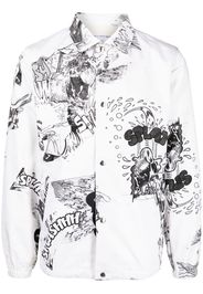 Comme Des Garçons Shirt Giacca-camicia con stampa - Bianco