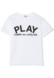 Comme Des Garçons Play Kids T-shirt con stampa - Bianco