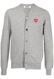 Comme Des Garçons Play Cardigan con applicazione - Grigio