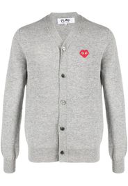 Comme Des Garçons Play logo-patch fine-knit cardigan - Grigio