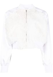 Comme Des Garçons Girl ruffled-tulle panel bomber jacket - Bianco