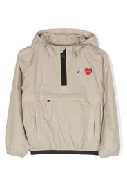 Comme Des Garçons Play Kids logo-patch hooded jacket - Marrone