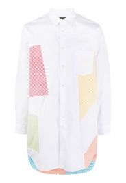 Comme Des Garçons striped panelled cotton shirt - Bianco