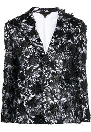 Comme Des Garçons floral-lace single-breasted blazer - Nero