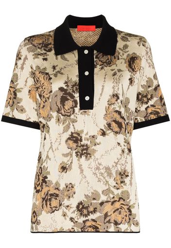 Commission Market floral-jacquard polo shirt - Toni neutri