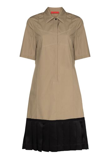 Commission pleated-edge midi shirtdress - Toni neutri