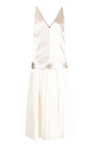 Commission sleeveless pleated silk dress - Toni neutri