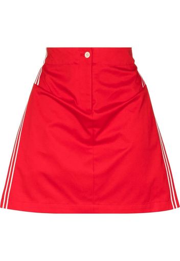 Commission side-stripe A-line skirt - Rosso