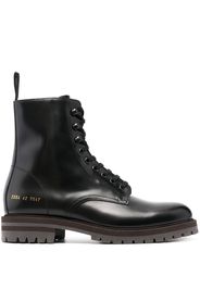 Common Projects side logo-print lace-up boots - Nero