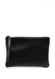 Common Projects logo-print leather clutch bag - Nero