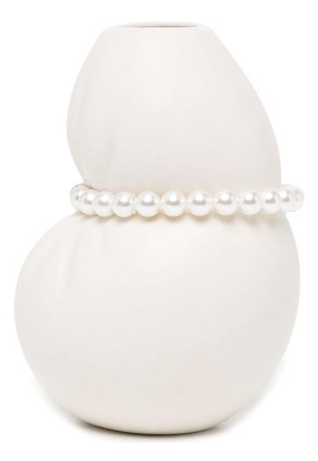 Completedworks faux pearl small china vase - Bianco