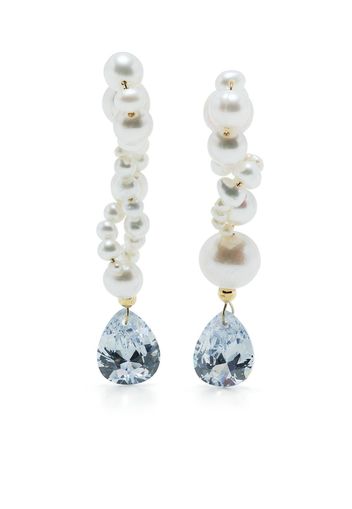 Completedworks mother-of-pearl crystal drop earrings - Bianco