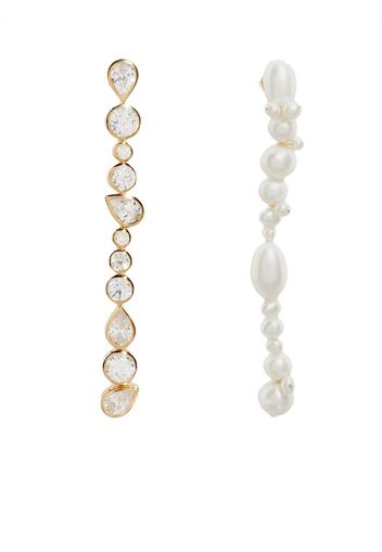 Completedworks Glitch gold-plated pearl drop earrings - Oro