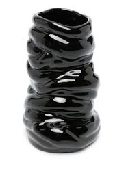 Completedworks ridged asymmetric small vase - Nero