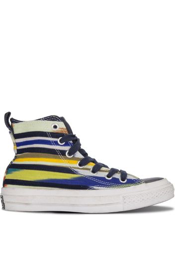 striped high-top sneakers