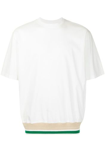 Coohem T-shirt con orlo a righe - Bianco