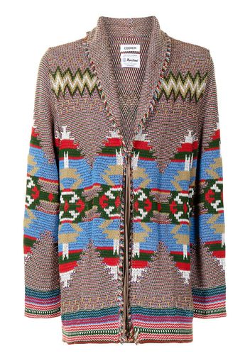 Coohem Cardigan con effetto jacquard - Rosso