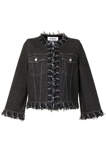 Coohem interwoven-trim denim jacket - Nero