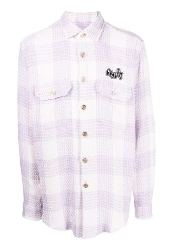 COOL T.M oversized tweed check shirt - Viola