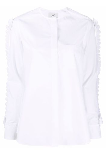 Coperni ruffle-detail long-sleeve shirt - Bianco