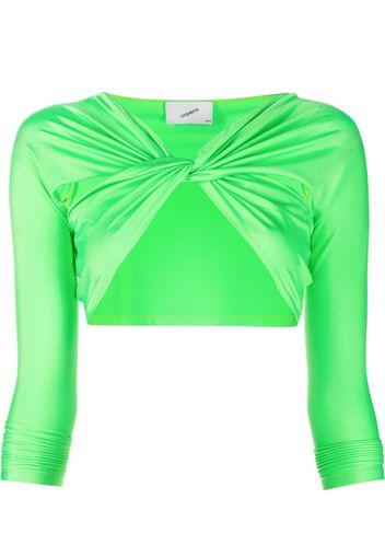 Coperni twist long-sleeve cropped top - Verde