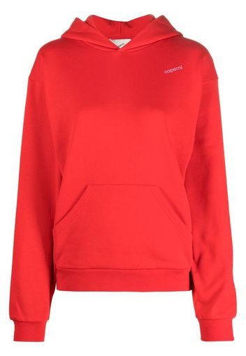 Coperni logo-print cotton hoodie - Rosso