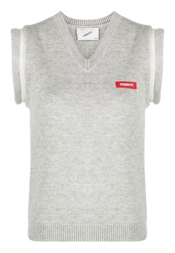 Coperni zip-embellished V-neck vest - Grigio