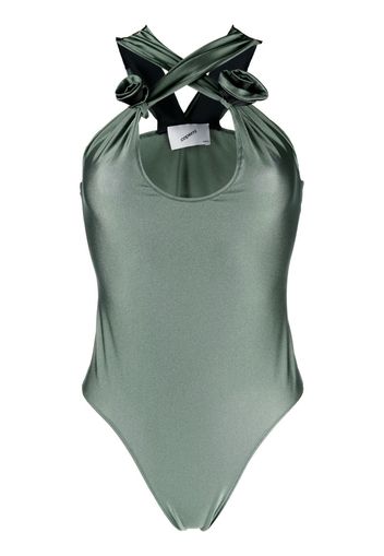 Coperni crossover flower-detail bodysuit - Verde