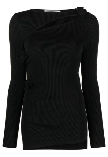 Coperni floral-appliqué knitted top - Nero