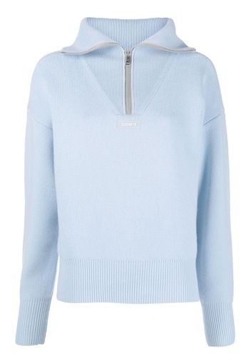 Coperni logo patch half-zip jumper - Blu