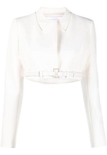 Coperni belted cropped jacket - Bianco