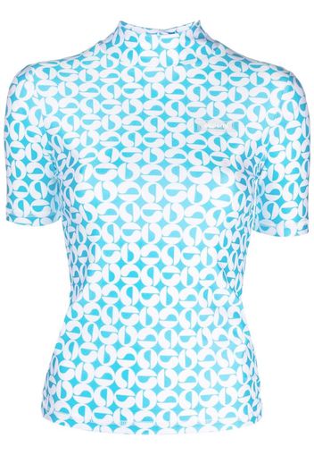 Coperni monogram-print high-neck top - Blu