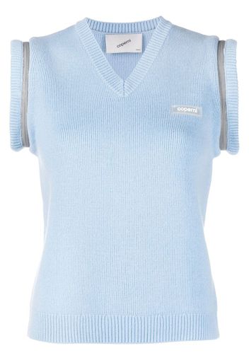 Coperni zip-embellished V-neck vest - Blu