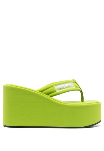 Coperni logo-patch wedge sandals - Verde