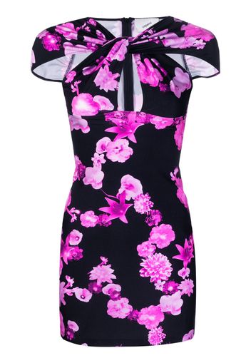 Coperni floral-print short-sleeve dress - Rosa