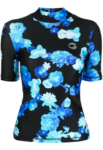 Coperni floral-print short-sleeve top - Nero