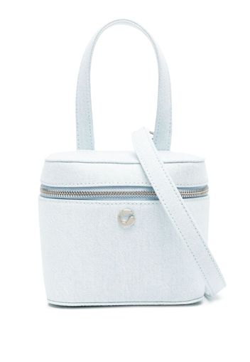 Coperni logo-plaque denim tote bag - Blu