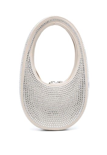 Coperni Borsa tote Swipe mini con strass - Toni neutri