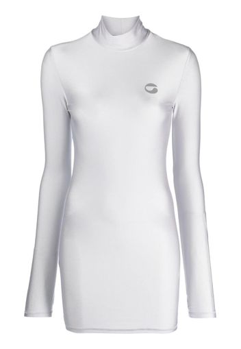 Coperni logo-print mock-neck minidress - Grigio