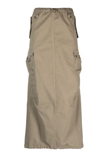 Coperni logo-patch cargo maxi skirt - Verde