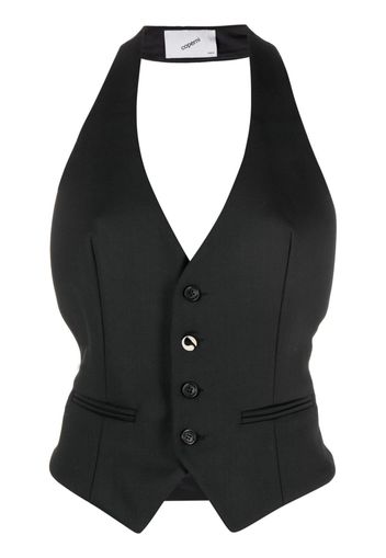 Coperni halterneck open-back vest - Nero