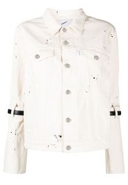 Coperni buckle strap-embellished denim jacket - Bianco